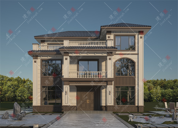 四川宜宾珙县三层新中式风格自建房设计满足传统农村风水